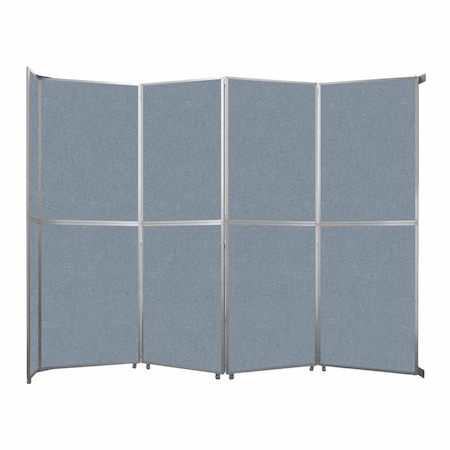 Versare Operable Wall Folding Room Divider 15'7" x 12'3" Powder Blue Fabric 1070404-2